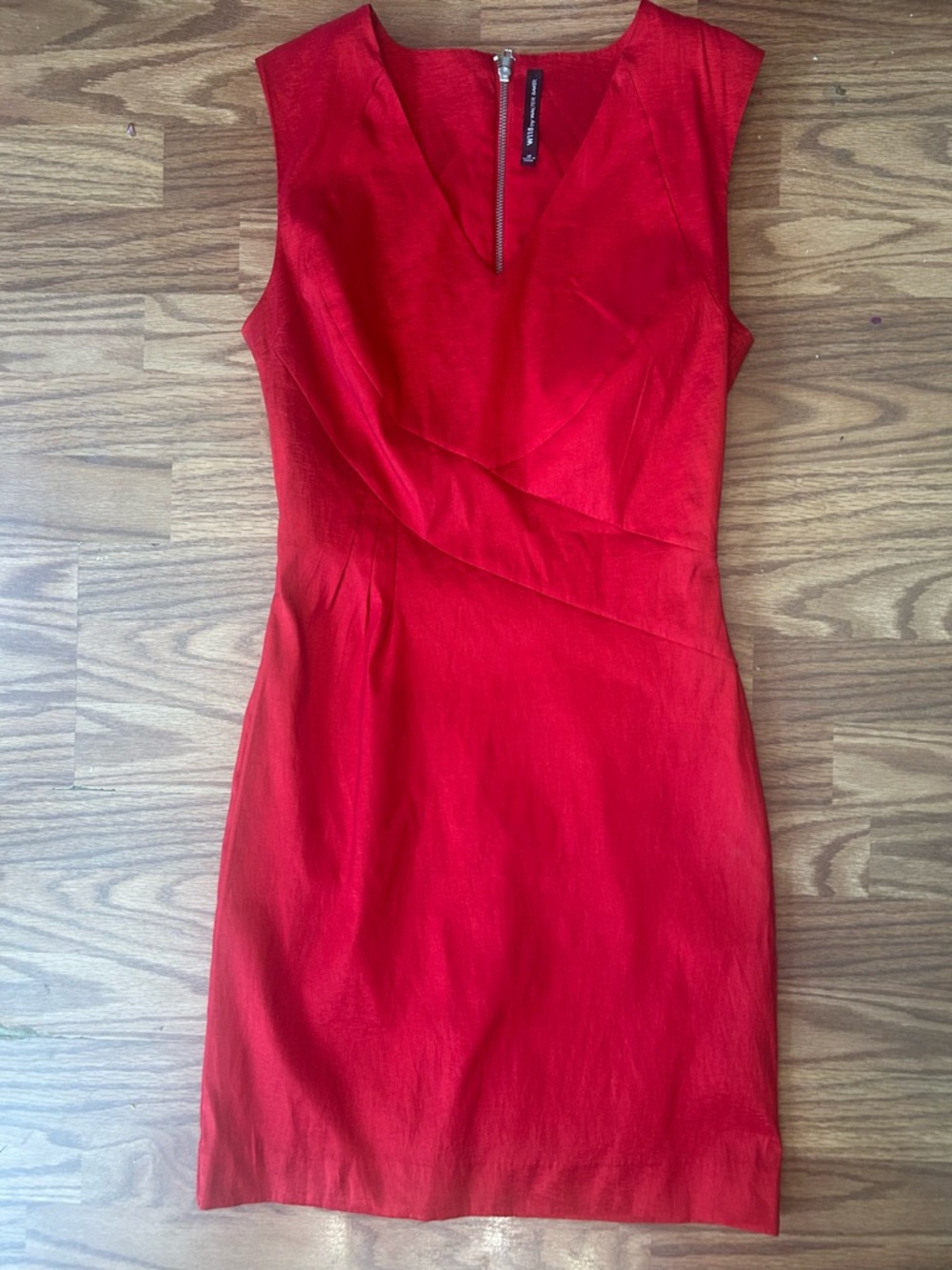 W118 by Walter Baker Red Sleeveless Sheath Dress with Front Zip